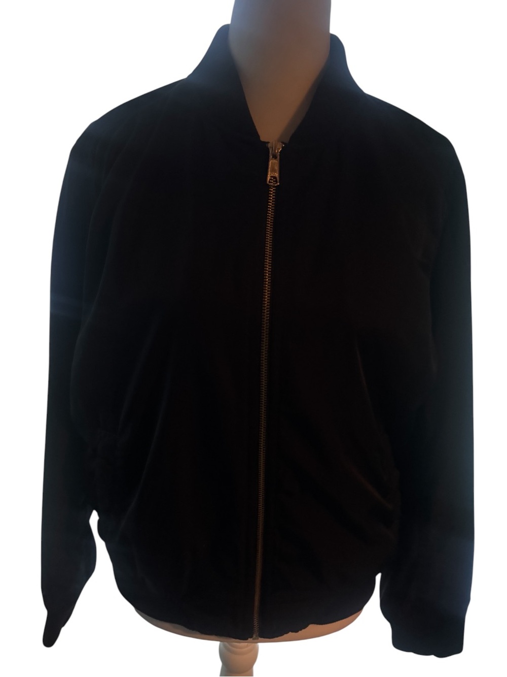 Old Navy Bomber Jacket Black Jack Blade Collar *Tiny flaw*